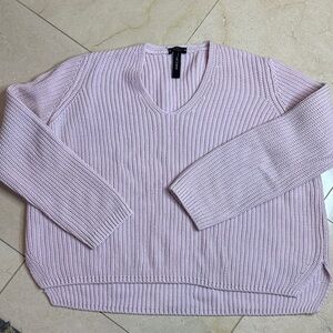 Marc Cain Light Pink V-Neck Sweater Large